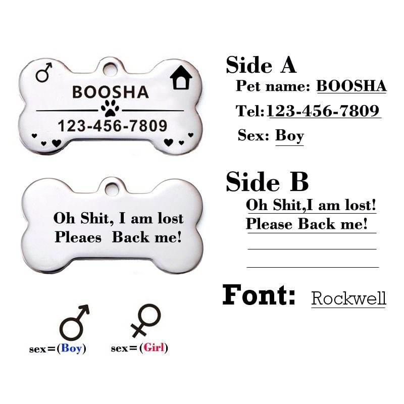 Personalized Dog ID Tag Stainless Steel Pet ID Tag - P12 Hub Europe