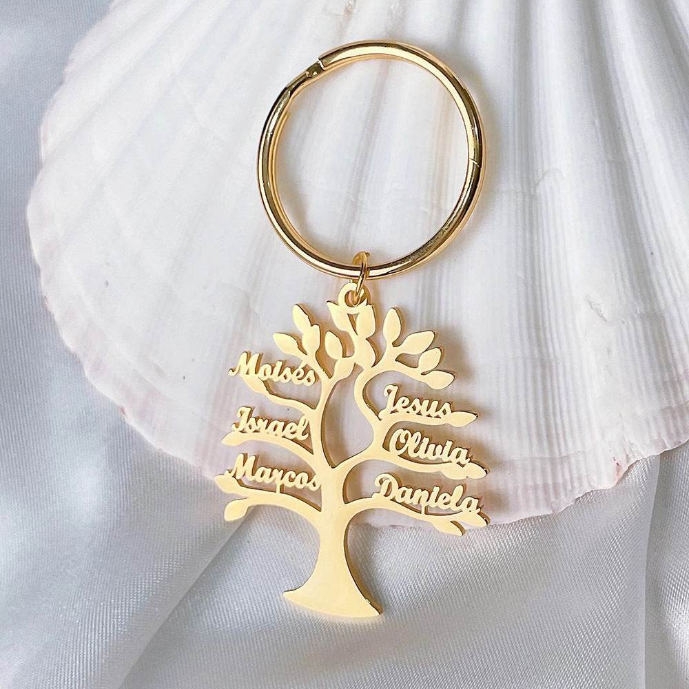 Personalized Tree Of Life Name Stainless Steel Keychain - P12 Hub Europe