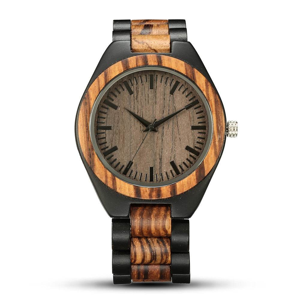 Men's And Women's Large Dial Wood Quartz Watch - P12 Hub Europe