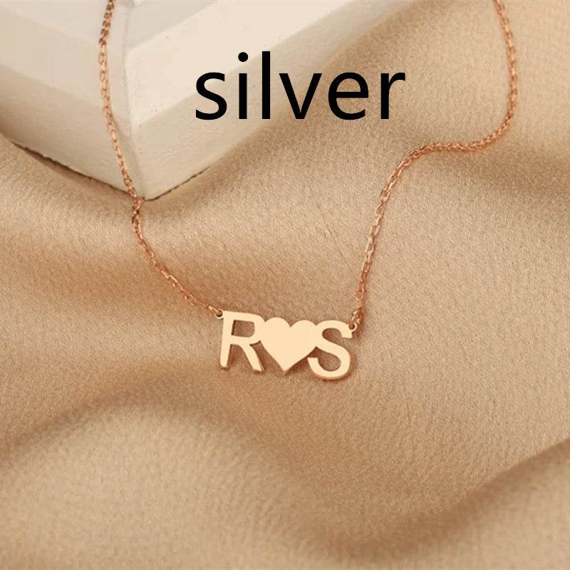 Stainless Steel Gold-plated Personalized Letter Pendant Necklace - P12 Hub Europe