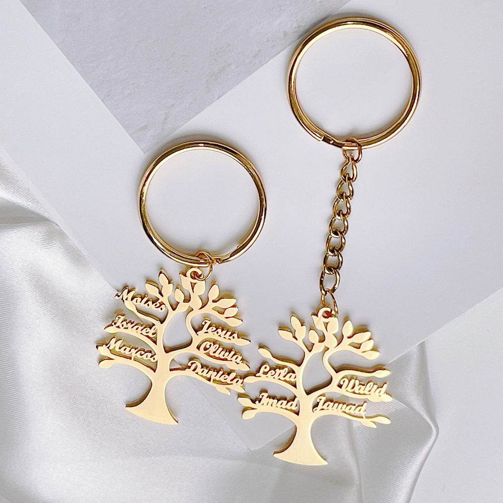 Personalized Tree Of Life Name Stainless Steel Keychain - P12 Hub Europe