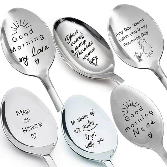 Valentines Day Gift Stainless Steel Milk Coffee Spoons Love Letter Wedding Souvenirs Anniversary Gift For Girlfriend Boyfriend - P12 Hub Europe
