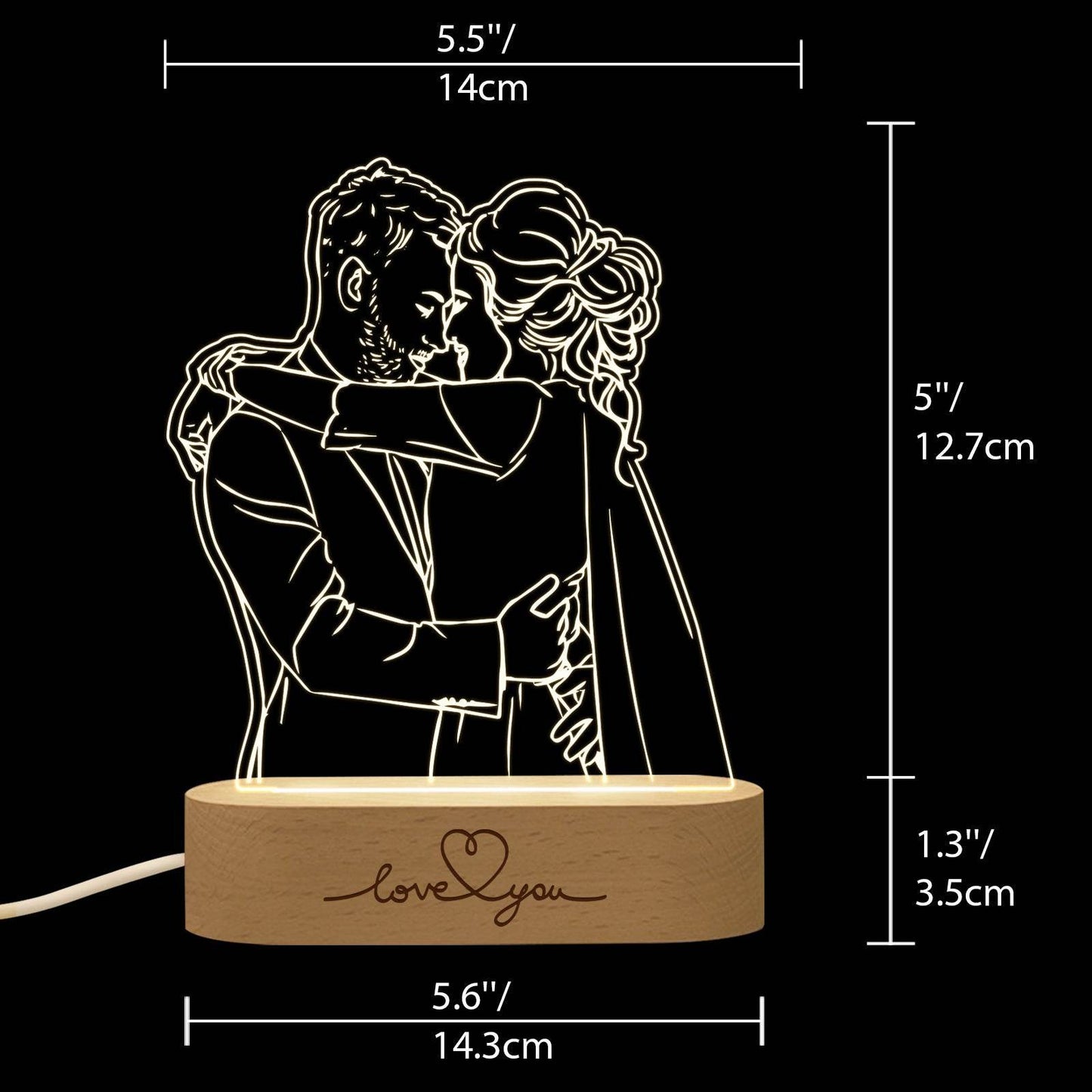 Picture To Make Lovers Acrylic Nightlight Valentine's Day - P12 Hub Europe