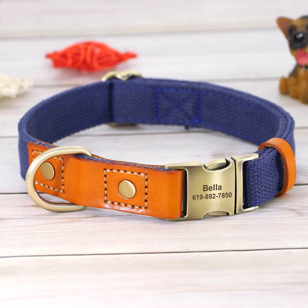 Cowhide Pet Collar Anti Lettering Lost Dog - P12 Hub Europe