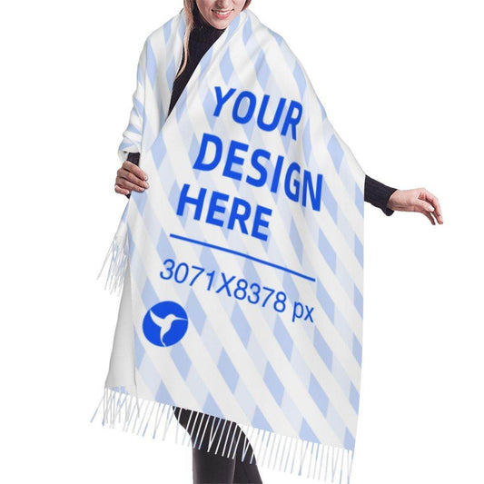 Vertical Faux Cashmere Warm Fringe Scarf - P12 Hub Europe
