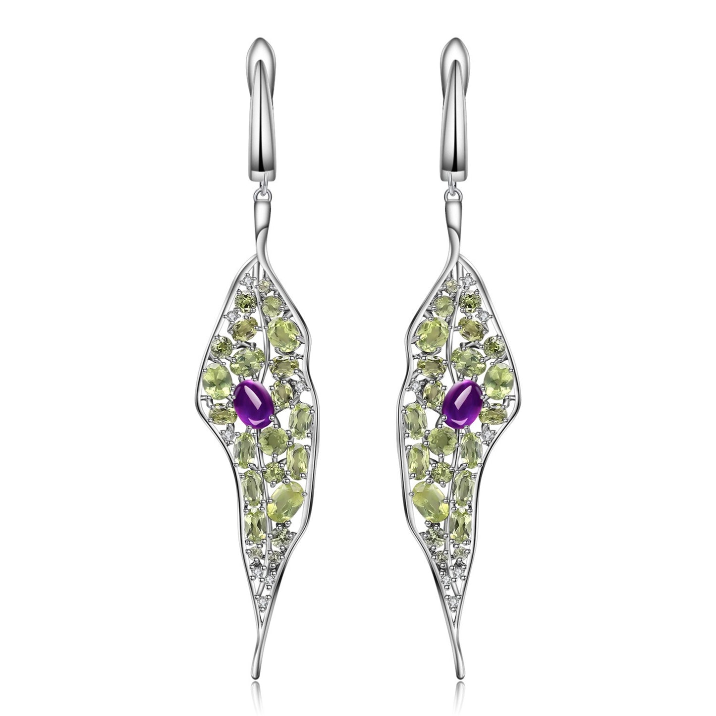 Women's Personalized Jewelry Amethyst Olivine Earrings