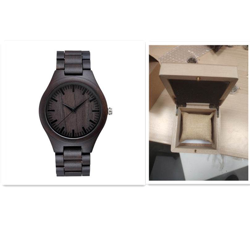 Men's And Women's Large Dial Wood Quartz Watch - P12 Hub Europe