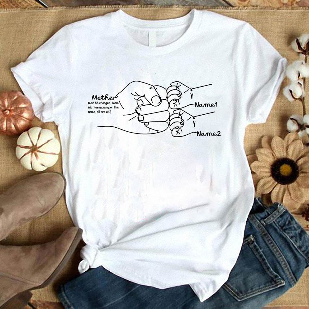 Hand Drawn Mom Kids Fist Collision Shirt Personalized T-shirt - P12 Hub Europe
