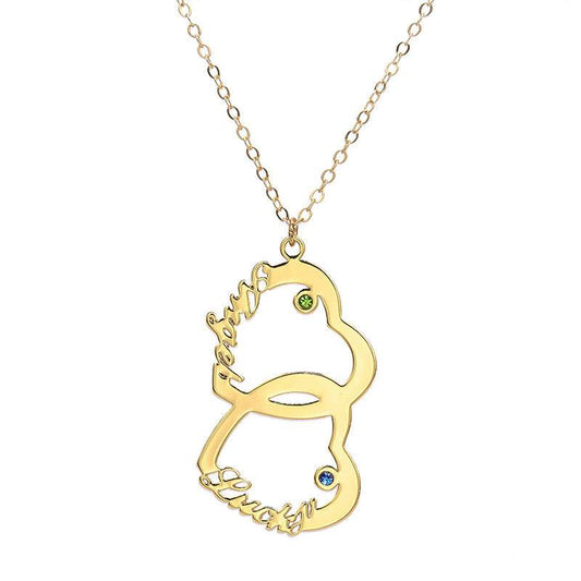 Double Love Electroplating Alloy Necklace Small Jewelry - P12 Hub Europe