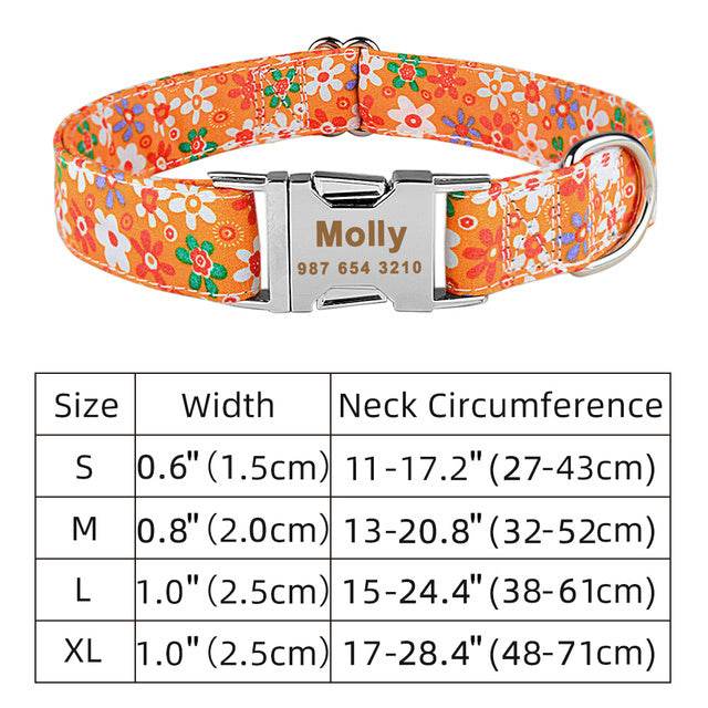 Adjustable Nylon Custom Dog Collar Free Engraved Name ID Tag - P12 Hub Europe