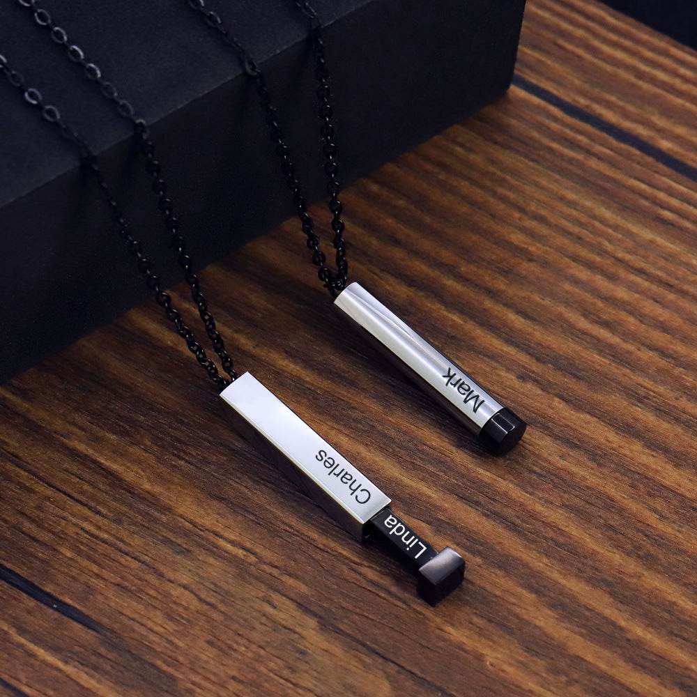 Customize Lovers Name Stainless Steel Necklace Remember Your Most Meaningful Phrase Word - P12 Hub Europe