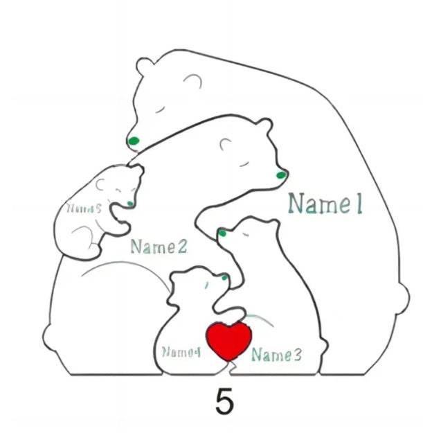 Handmade Wooden Bear Family Personalized Carving Crafts - P12 Hub Europe