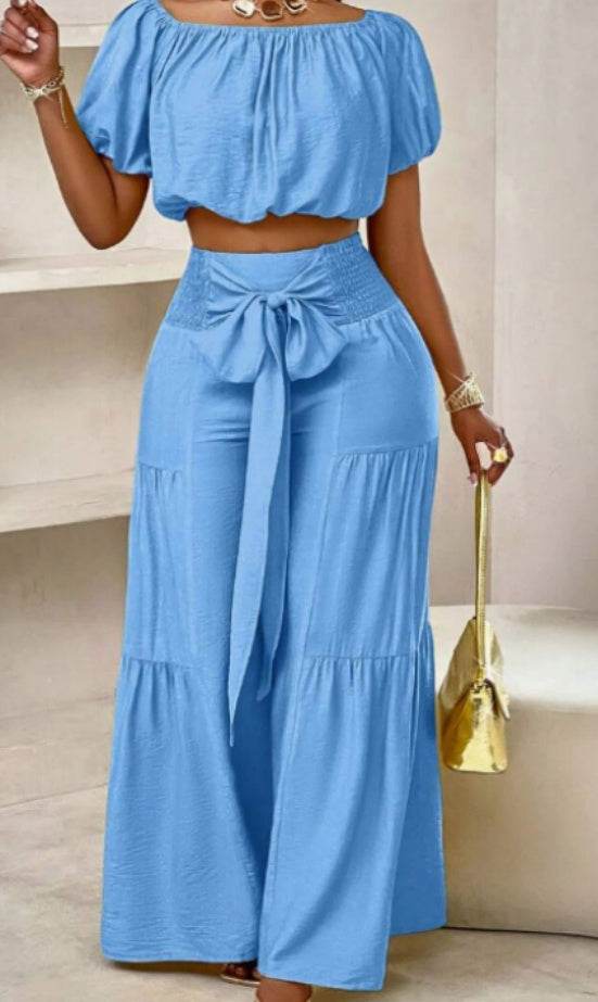 Women's Short Sleeve Suit With Summer Sleeve Pleats - P12 Hub Europe