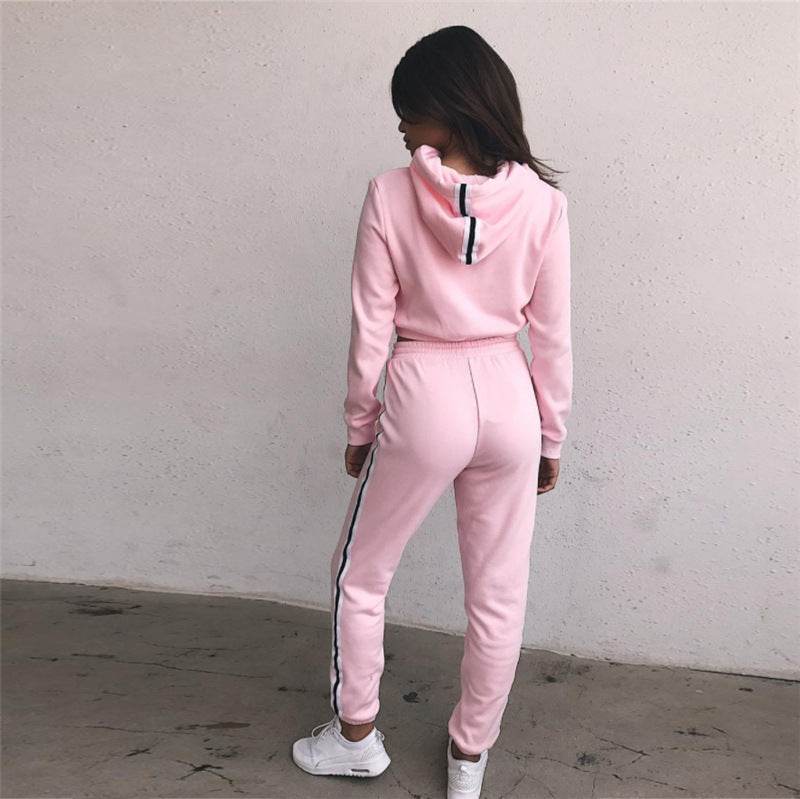 Cotton Sportswear Suit Short Hooded Sweatshirt and Straight Pants Custom Logo Print - P12 Hub Europe