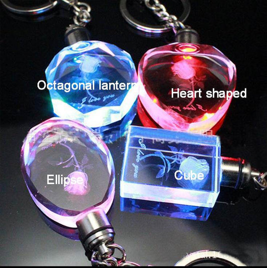 Custom Crystle Kyechain Colorful Lamp Logo Words or Photo - P12 Hub Europe