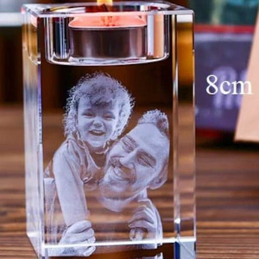 Creative Portrait Couple Photo Crystal Candlestick - P12 Hub Europe