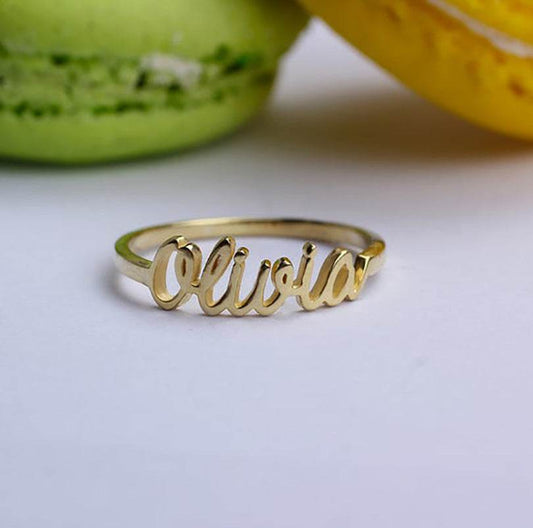 Customized English Alphabet Stainless Steel Name Ring - P12 Hub Europe