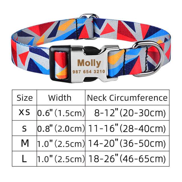 Adjustable Nylon Custom Dog Collar Free Engraved Name ID Tag - P12 Hub Europe