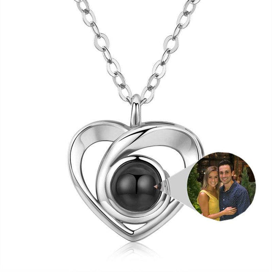 S925 Silver Romantic Photo Projection Necklace Heart Shaped Pendant Necklace - P12 Hub Europe