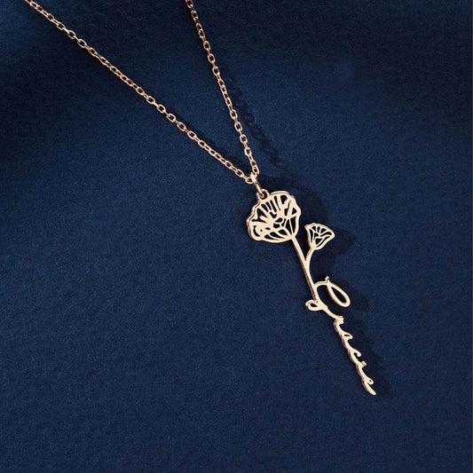 Stainless Steel Necklace December Flower Necklace - P12 Hub Europe