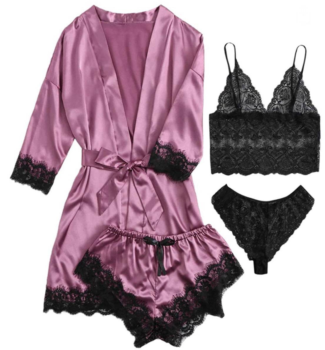 European And American Ladies Pajamas Four-piece Set - P12 Hub Europe