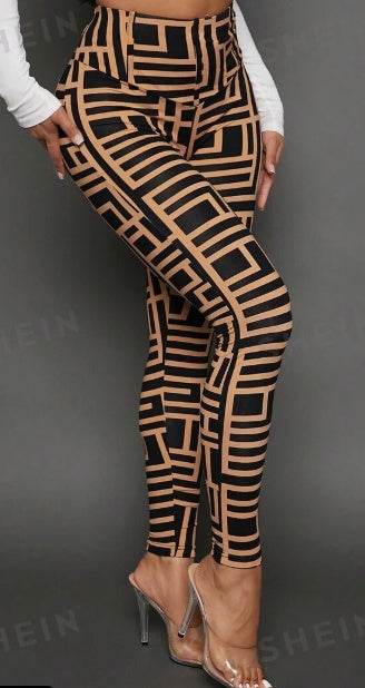 Casual Women Geometric Print Knitted Leggings - P12 Hub Europe