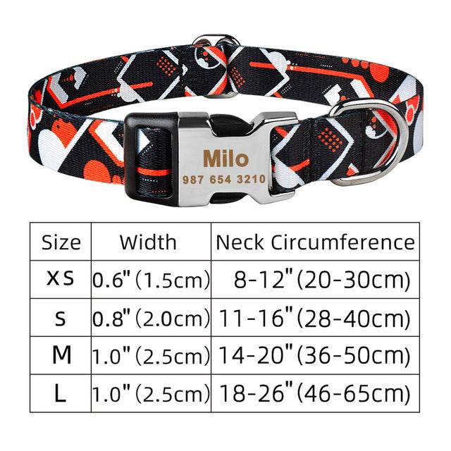 Adjustable Nylon Custom Dog Collar Free Engraved Name ID Tag - P12 Hub Europe