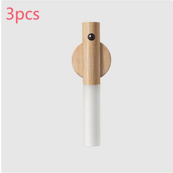 Auto LED USB Magnetic Wood Wireless Night Light Corridors Porch Lights PIR Motion Sensor Wall Light Cabinet Lamp - P12 Hub Europe