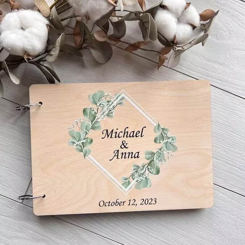 Creative Wooden Wedding Message Book, Photo Album, Notebook - P12 Hub Europe