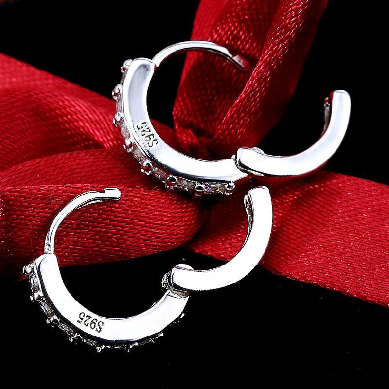 S925 Sterling Silver Needle Single Row Diamond Earrings For Women - P12 Hub Europe