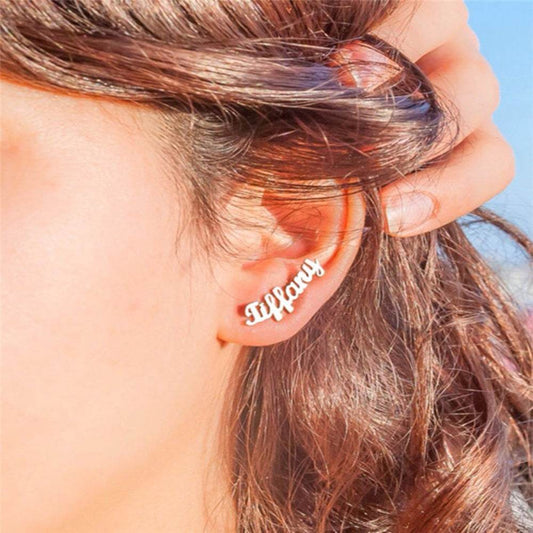 Personalization Customize Cute Alloy Earrings With Name - P12 Hub Europe