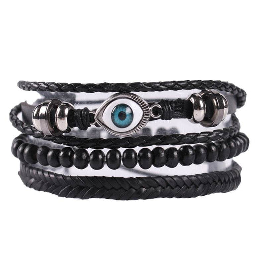 Braided leather cord brown eye bracelet - P12 Hub Europe