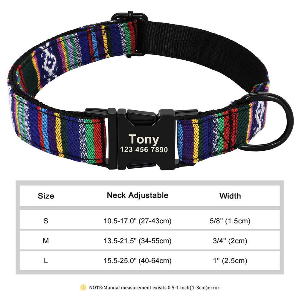 Nylon Pet Collar Personalized Customization - P12 Hub Europe
