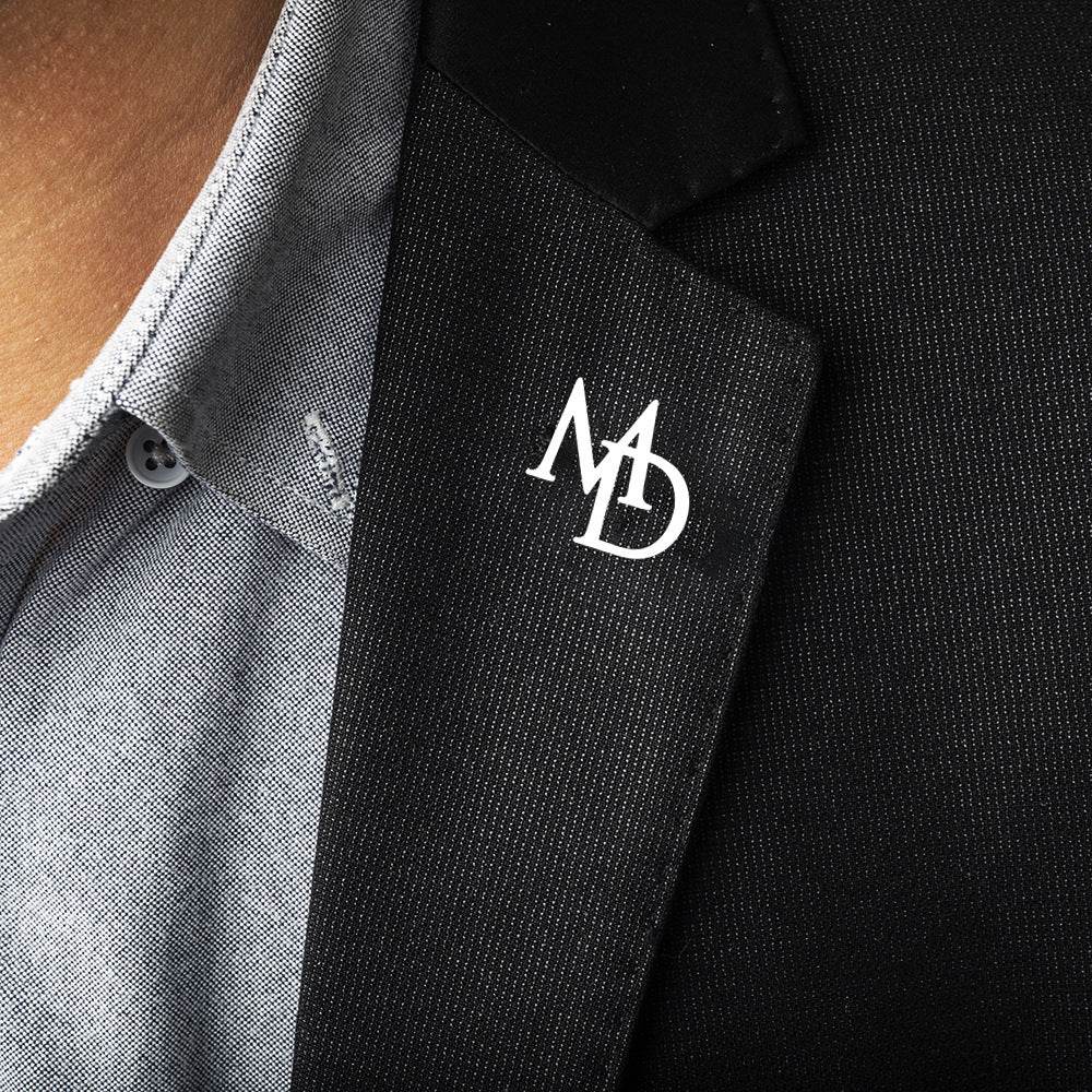 Men's Suit Name Double Letter Brooch - P12 Hub Europe