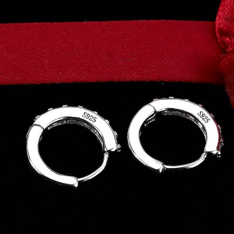 S925 Sterling Silver Needle Single Row Diamond Earrings For Women - P12 Hub Europe