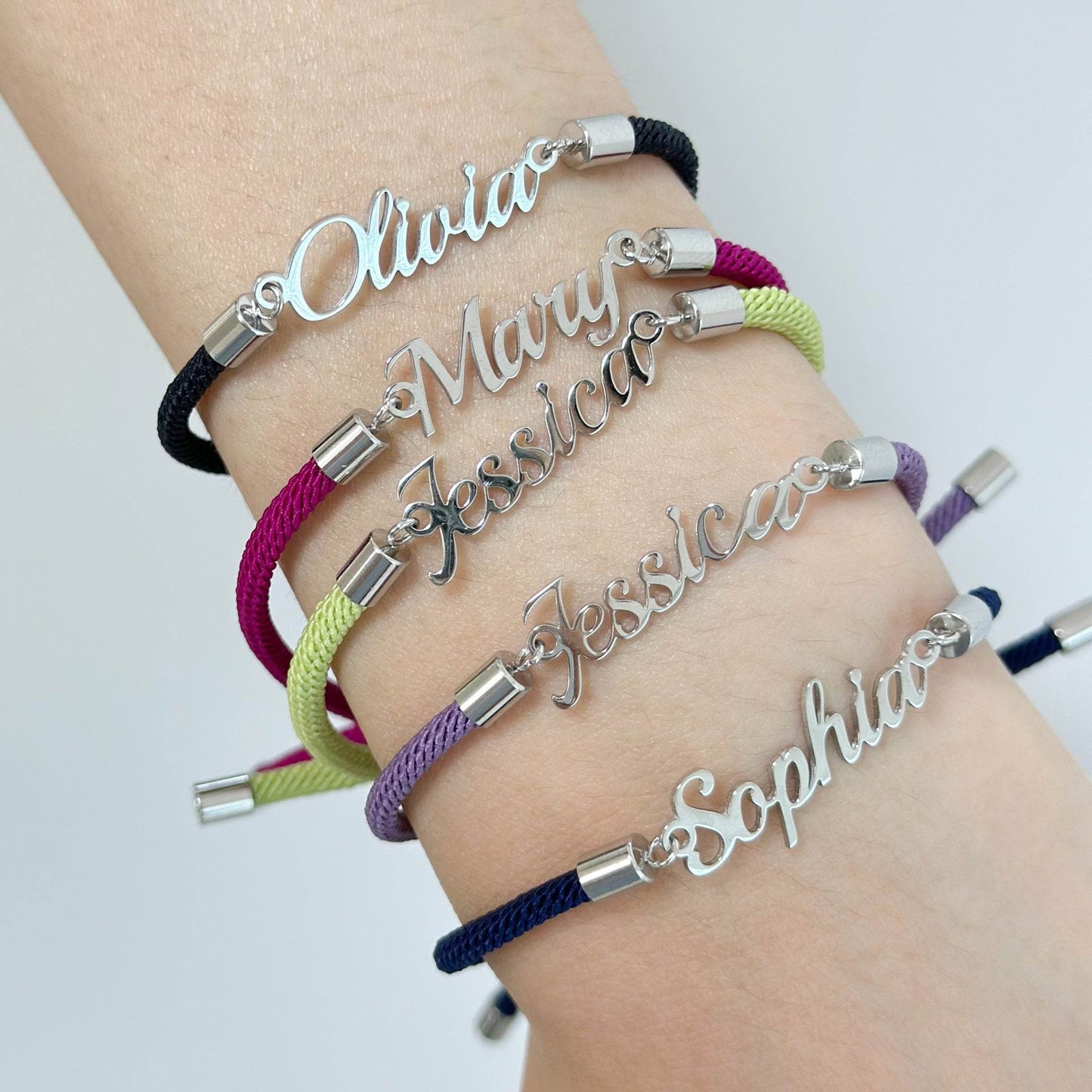 Personalized Colorful Rope Chain Custom Name Bracelet Personalized Adjustable Name Jewelry For Girls - P12 Hub Europe