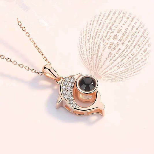 Love Memory Necklace Female Dolphin Projection Pendant - P12 Hub Europe