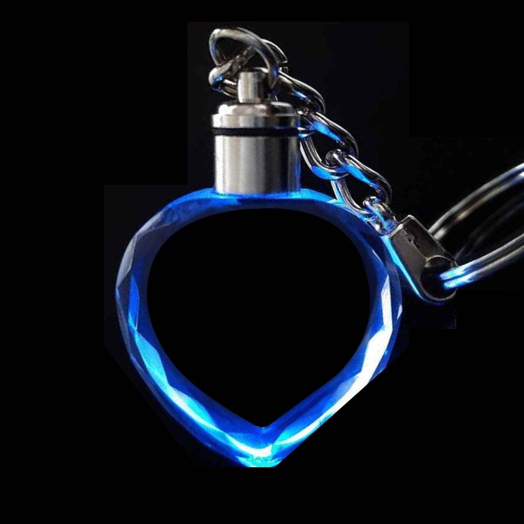 Crystal Keychain Customization Custom Photo Couple Family Souvenir Gift Laser Carve Crystal Keychain Photo Colorful LED Light Key Chain - P12 Hub Europe