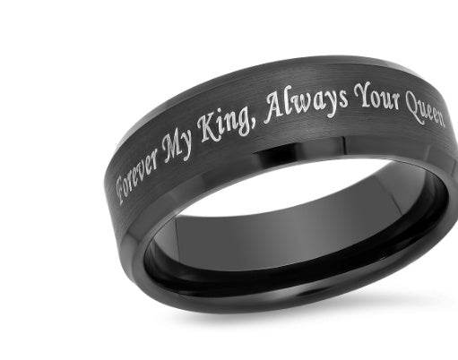 Titanium Steel Couple Ring Black Matte Facing Ring - P12 Hub Europe
