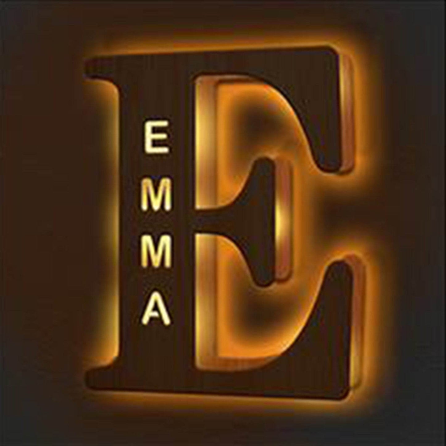 Custom Wooden Engraved USB LED Night Light 24 Letter Bedroom Home Decoration Birthday Gift for Friend Decorative Wall Lamp - P12 Hub Europe