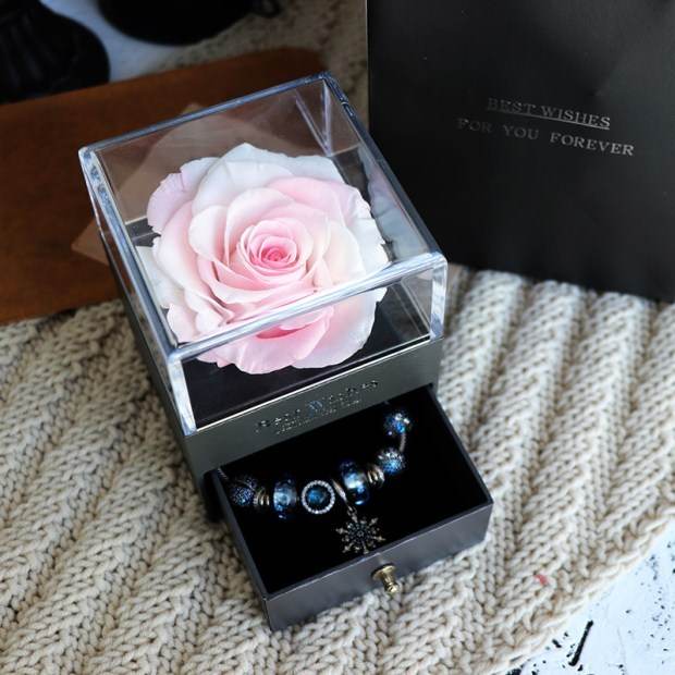 Eternal Flower Rose Jewelry Box for Birthday Presents Valentines Day Wedding Gift - P12 Hub Europe