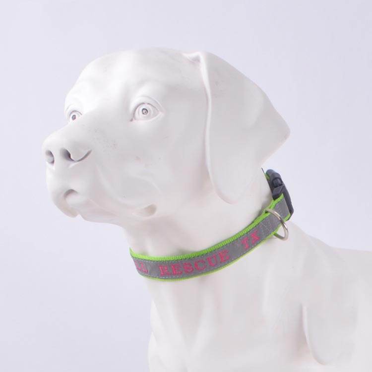 Personalized Phone Name Embroidered Reflective Dog Collar - P12 Hub Europe