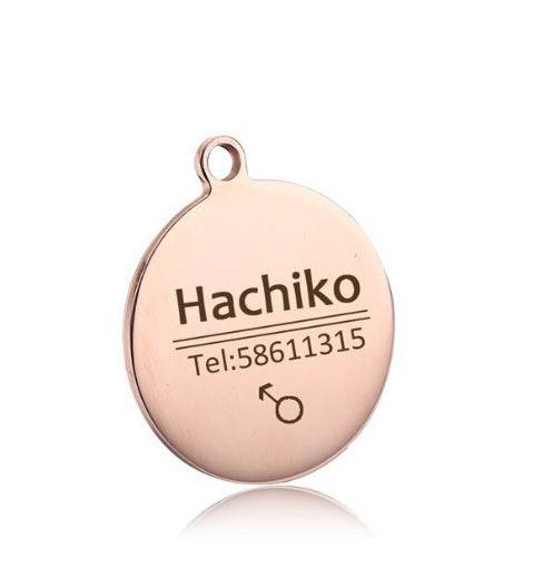 Print on Demand Pet Titanium Steel Tag Engrave Dog Name, Phone Number, Address, Photo - P12 Hub Europe