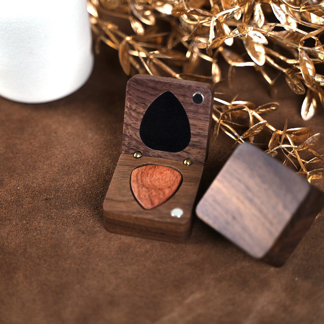 Wooden Guitar Pick Box Storage Container Guitar Accessories Guitar Pick Holder