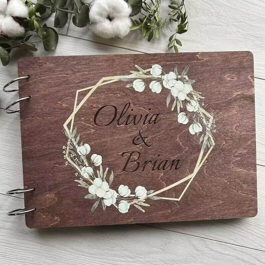 Creative Wooden Wedding Message Book, Photo Album, Notebook - P12 Hub Europe