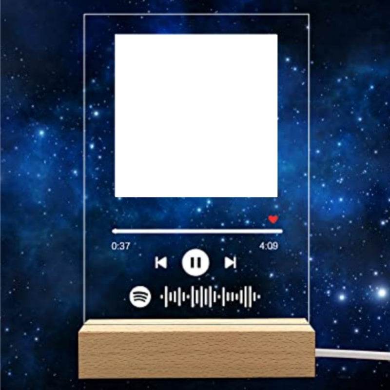 Customizable Photo Music Album Cover Night Light Carved Name Song Photo Frame - P12 Hub Europe