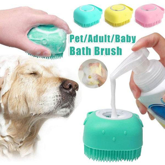 Silicone Dog Bath Massage Gloves Brush Pet Cat Bathroom Cleaning Tool Comb Brush For Dog Can Pour Shampoo Dog Grooming Supplies - P12 Hub Europe