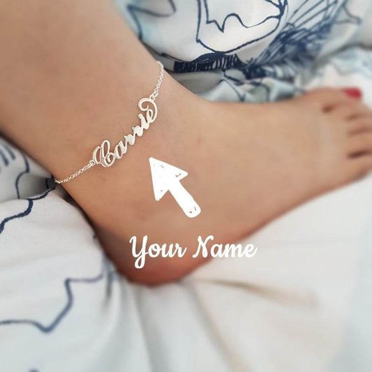 Summer Personalized Custom Name Anklets For Women Stainless Steel Cable Chain Gold Colour Sandy Beach Exquisite Jewelry Present - P12 Hub Europe