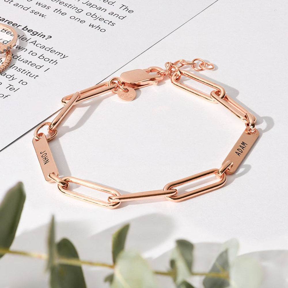 DIY Multi Name Rectangular Chain Bracelet Personalization - P12 Hub Europe