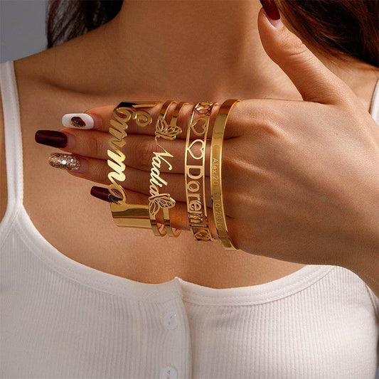 Simple English Letter Diamond Women's Bracelet - P12 Hub Europe
